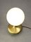 Lampe de Bureau Mid-Century en Laiton et Verre Opalin, Italie 8