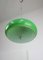 Italienische Mid-Century Hängelampe aus grünem Glas 5
