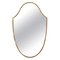 Mid-Century Brass Shield Mirror, 1950s 1