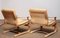 Bentwood with Beige / Creme Leather Lounge Chairs attributed to Ake Fribytter for Nelo, 1970s, Set of 2 10