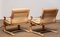 Bentwood with Beige / Creme Leather Lounge Chairs attributed to Ake Fribytter for Nelo, 1970s, Set of 2 3