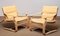 Bentwood with Beige / Creme Leather Lounge Chairs attributed to Ake Fribytter for Nelo, 1970s, Set of 2 1