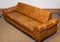 1970s Scandinavian Brutalist Three-Seater Low-Back Sofa in Camel Colored Leather 8