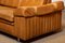 1970er skandinavisches brutalistisches 3-Sitzer Sofa mit niedrigem Rücken aus kamelfarbenem Leder 3