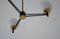 Mid-Century Italian Modern Pendant Light in Brass, Iron & Opaline Glass, 1950s, Image 2