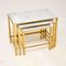 Nesting Tables in Brass & Marble, Set of 3, 1970s 1