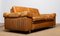 Scandinavian Brutalist Two-Seater Low-Back Sofa in Camel Colored Leather, 1970s 9