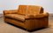 Scandinavian Brutalist Two-Seater Low-Back Sofa in Camel Colored Leather, 1970s, Image 7