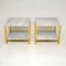 Tables d'Appoint Vintage en Laiton et Marbre, Set de 2, 1970s 2