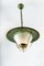 Glass and Brass Lantern Pendant Lamp, France, 1950s 3