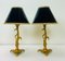 Lámparas de mesa francesas estilo modernista de latón, años 50. Juego de 2, Imagen 1