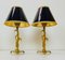 Art Nouveau Style Brass Foliage Table Lamps France 1950s, Set of 2 13