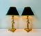 Art Nouveau Style Brass Foliage Table Lamps France 1950s, Set of 2 14