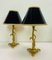 Art Nouveau Style Brass Foliage Table Lamps France 1950s, Set of 2 10