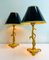 Art Nouveau Style Brass Foliage Table Lamps France 1950s, Set of 2 4
