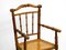 Trona francesa de madera curvada con asiento de mimbre, años 30, Imagen 7