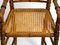 Trona francesa de madera curvada con asiento de mimbre, años 30, Imagen 8