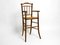 French Child's Highchair in Bentwood with Viennese Wicker Seat, 1930s 1