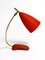 Rote Mid-Century Tischlampe mit Hals aus Messing von Cosack 17