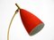 Rote Mid-Century Tischlampe mit Hals aus Messing von Cosack 13