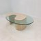 Italian Travertine and Glass Coffee Table, 1980s 1