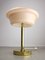 Lampe de Bureau Mid-Century en Laiton et Verre 1