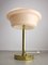 Mid-Century Brass & Glass Table Lamp, Image 1