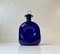 Squeezed Blue Glass Decanter by Jacob E. Bang for Holmegaard, 1960s 6