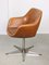 Mid-Century Drehsessel aus braunem Kunstleder von Stol 7