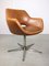 Mid-Century Brown Leatherette Swivel Chair from Stol 17
