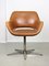 Mid-Century Brown Leatherette Swivel Chair from Stol, Image 1