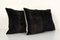Ikat Black Pillow Cover in Silk Velvet, Set of 2 3