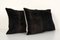 Ikat Black Pillow Cover in Silk Velvet, Set of 2, Image 3