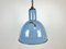Lámpara de techo vintage de hierro fundido azul, años 50, Imagen 2
