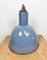 Vintage Blue Cast Iron Ceiling Lamp, 1950s, Image 8