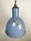 Vintage Blue Cast Iron Ceiling Lamp, 1950s, Image 7