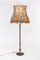 Vintage French Floor Lamp with Leather Lampshade, Image 1
