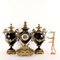 19th Century Italian Triptych Clock and Urns in Porcelain by C. Baglia, Set of 3, Image 2