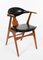 Cow Horn Dining Chairs attributed to Louis Van Teeffelen for AWA Holland, 1950s, Set of 3, Image 4