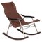 Rocking Chair Pliante en Cuir par Takeshi Nii, 1950s 1