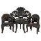 Chinese Carved Wood Living Room Set, 1930s, Set of 4 1