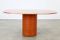 Italian Red Travertine & Leather Table from B & B Italia, 1960s 1