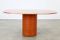 Italian Red Travertine & Leather Table from B & B Italia, 1960s, Image 1