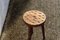 Vintage French Rustic Wooden Stool, 1960s, Image 3