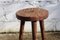 Vintage French Rustic Wooden Stool, 1960s, Image 8