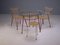 Metal Table, Dining Chairs, and Stool, 1970s, Set of 4 1
