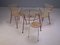 Metal Table, Dining Chairs, and Stool, 1970s, Set of 4 5