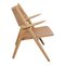 CH-28 Lounge Chair in Oak and Cognac Anilin Leather by Hans Wegner for Carl Hansen & Søn, Image 2