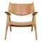 CH-28 Lounge Chair in Oak and Cognac Anilin Leather by Hans Wegner for Carl Hansen & Søn, Image 1