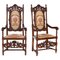 Carved Basswood Throne Chairs, 1900s, Set of 2 1